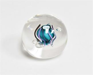 Vintage Signed Glass Art / Paperweight