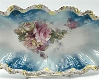 Five Pieces of Beautiful Dishes including RS Prussia. All in good/vintage condition with some normal vintage wear including some wear to the paint details. The largest oval platter measures 12" x 5.5"