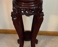 sian Inspired Accent Table measuring about 27” h x 9” w