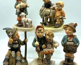 Five Hummel Figurines (average measuring 6")
Hummel Figurine Mountaineer
Hummel Figurine Volunteers
Hummel Figure Brother
Hummel Figurine Shepherds Boy
Hummel Figurine Homeward Bound