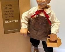 Xenis Collection Geppetto Musical Figurine from the series; Once Upon a Time. Carved from western maple. His shoes are stained to give them a rustic look. The wooden chair is not an original part, however; it is included as Geppetto looks great sitting on it!
Plays "The Nutcracker Suite"
Number 164/350. Comes with box and certificate.