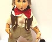 Xenis Collection Pinocchio Doll with Donkey Ears. Hand Carved, Wonderful collectible, musical figurine that plays The Donkey Serenade.
He is signed and numbered on the bottom of one of his shoes. Comes with box and certificate.
Number 164/175. Measures 16"