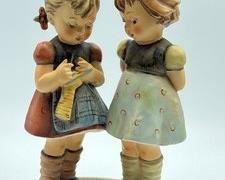 Hummel Figurine Knitting Lesson measuring about 7.5".