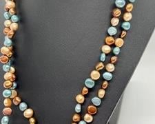 Beautiful 56" Strand of Dyed Freshwater Pearls - gorgeous colors~ would match a variety of ensembles!