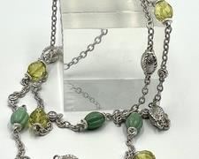 Judith Ripka Sterling and Lemon Quartz and Turquoise 34" Necklace