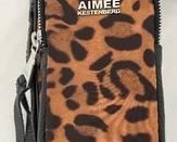 Aimee Kestenberg Nylon Crossbody Leopard Water Bottle Carrier measuring 8x3.5x3.5 inches. Sassy!