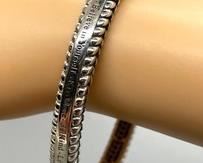 AI Sterling Silver Hinged Cuff Bracelet with Inspirational Quotes All Around.