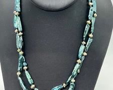 Lovely Sterling and Dyed Freshwater Pearl 34" Necklace