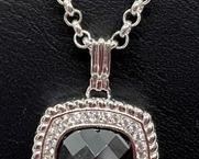 16" Sterling and Cubic Zirconia Necklace