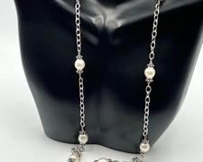 Sterling and Freshwater Pearl Necklace - measuring 34"