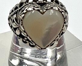 Carolyn Pollack Sterling and Pearl Ring featuring an intricate design.
Size 10