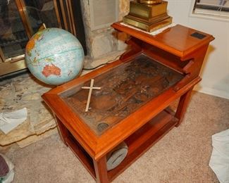 Pair of carved Chinese side tables