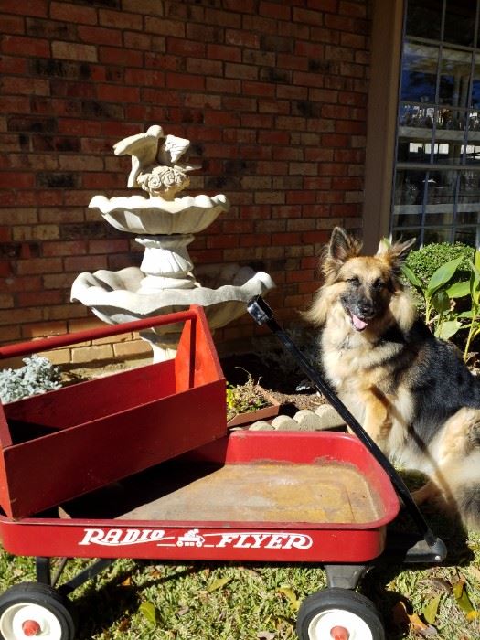 Radio Flyer Wagon - Concrete Bird Baths and Angels