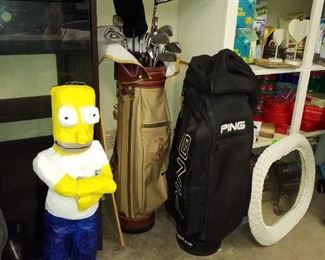 Golf Clubs - Papier Mache Homer Simpson
