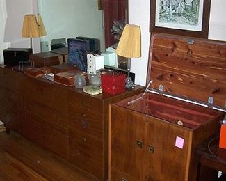 Long dresser, Lane cedar blanket chest, jewelry boxes, etc...
