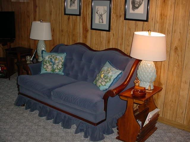 Beautiful couch, pair of lamps and more