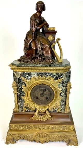 Bronze marble french clock