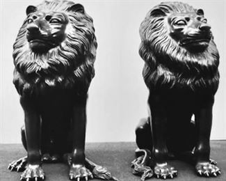 Bronze sitting lions