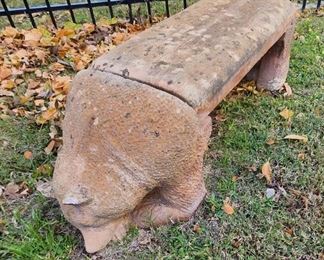 Concrete bear bench