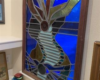 Stained glass by Margie Blake. 
“The Ladder is Jacob”