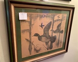 Framed duck print