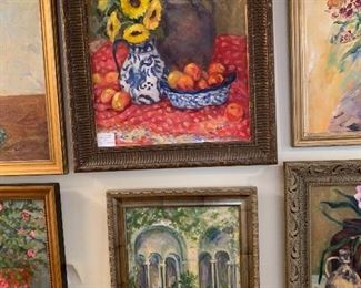 Original oil paintings. 
Babs painted with Anne Warner and Anne Crawford. 
They went on many adventures together to find the perfect setting for painting. 