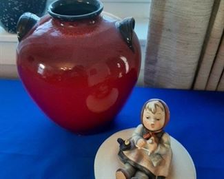 Many beautiful pieces of pottery! A Hummel candy dish