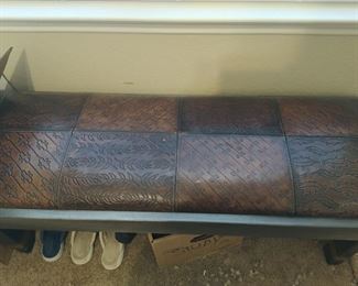 Sticks 4 foot bench with Leather seat