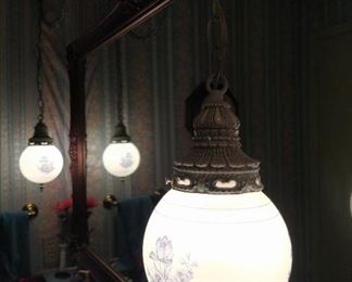 DM antique swag lamp