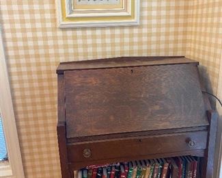 Antique Oak Drop Front Secretary/Desk