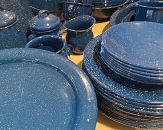 Vintage Blue Speckled Enamel Graniteware