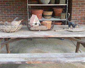 Vintage Wooden Picnic Table