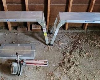 (2) Werner AP20-MP6 Aluminum Work Platform, Work Light and Tile