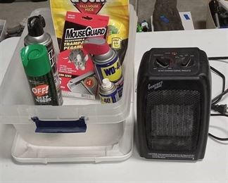 Small Heater, Tote, WD40, OFF and Mouse Prevention