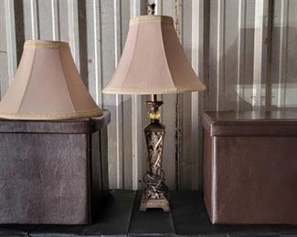 1 Lamp, Extra Lamp Shade and 2 Storage Boxes 16 x 16