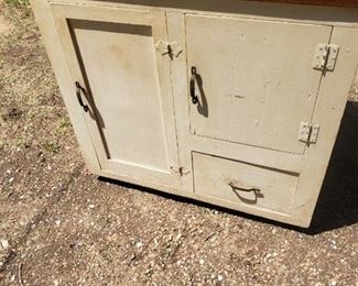 Old cabinet natural wood top
