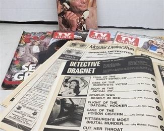 TV guides and Detective magazines