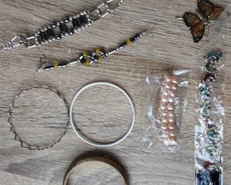 Jewelry Set - Gemstones + Butterfly Pin