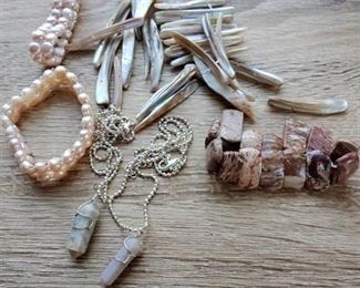 Jasper, Shell, Bracelets, Crystal Points, Loose Beads