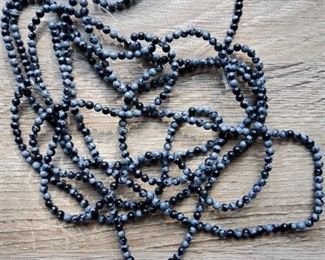 Snowflake Obsidian Strands 4mm X 6 Gemstone Beads
