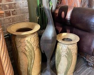 Hand Carved Wood Bird Statue