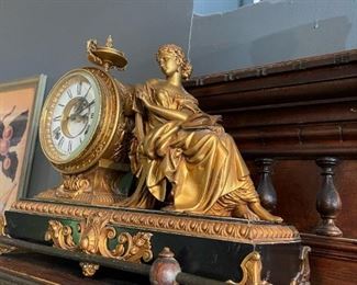 Antique French Figural Mantel Clock