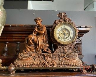 Antique French Figural Mantel Clock