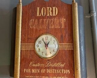 Antique Lord Calvert Whiskey Advertising Wall Mount Clock