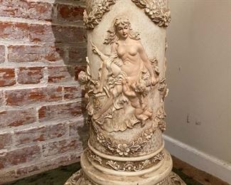 Vintage Cherub Scene Pedestal Stand