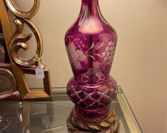Bohemian Crystal Cut Grape Pattern Lamp(s)