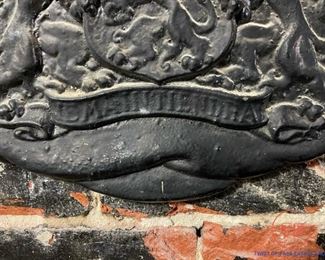 Antique Dutch Cast Iron Coat of Arms - Je Maintiendrai Crest