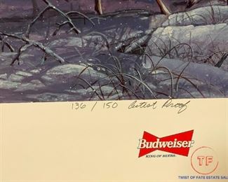 Signed Artist Proof "Passing the Buck" Budweiser Advertisement 