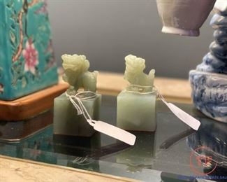 Vintage Jade Foo Dog Stamp Seal(s)
