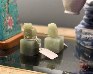 Vintage Jade Foo Dog Stamp Seal(s)